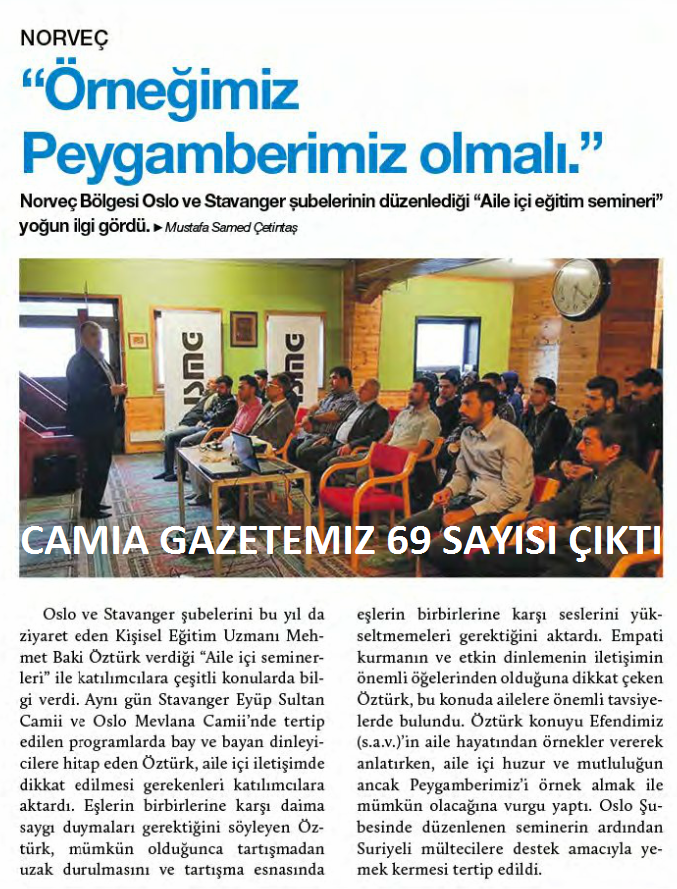 Read more about the article Camia Gazetesi 69 Sayi